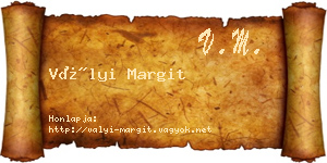 Vályi Margit névjegykártya